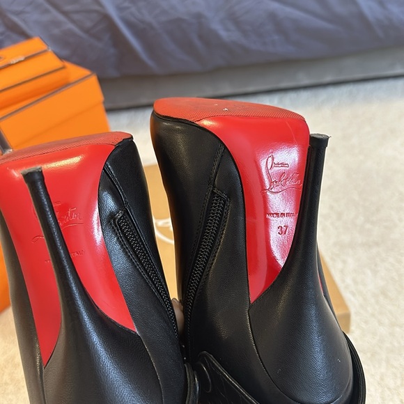 Christian Louboutin Huguette 120 Boots Nappa Brode Sz 37 - Picture 9 of 13
